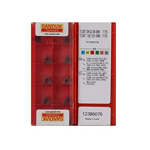 Sandvik Coromant 100 % original TCMT TCMT09 TCMT0902 TCMT090204 MM 1115 TCMT090204-MM 1115 Outils de tournage en carbure de finition moyenne Cover