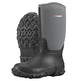 HISEA Men's Rain Boots Waterproof Rubber Boots Neoprene Insulated Mud Boots Outdoor