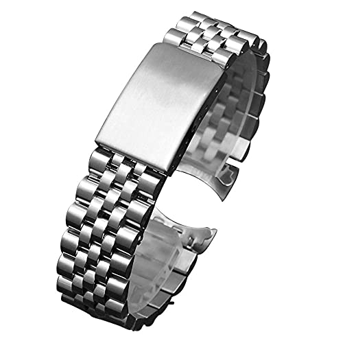 Bracelet de montre 20 mm en acier inoxydable bicolore or argent pour homme et femme