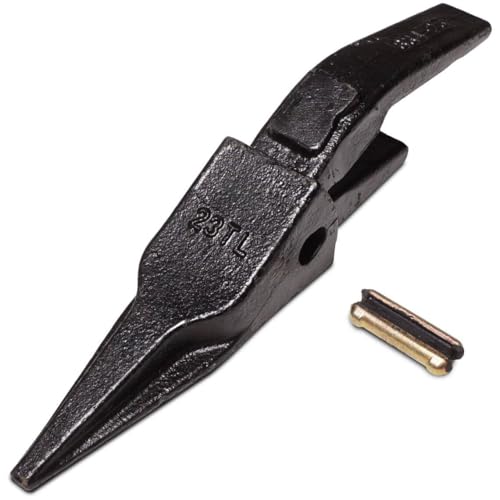 Titan Attachments 23TL Bucket Tiger Tooth Assembly w Weld On Shank Hensley T23 Flex Pin