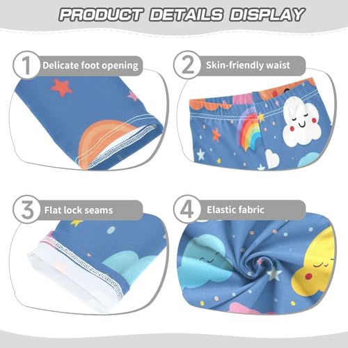 Toddler Girls Leggings Printed Yoga Pants Leggings Rainbow Cartoon Cloud for Kids3