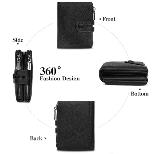 Image of Small Wallet for Women Card Holder with Double Zipper Pockets