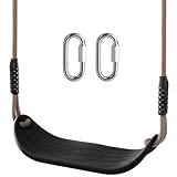 Ausbond Kinderschaukel Outdoor Schaukelsitz mit verstellbarem 2m Seil und 2 Verschluss, Langlebige Schaukel für Garten und Indoor, Kinder, Tiefschwarz