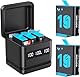 Akku Ladegerät Kit für ƓoPro Hero 12 Black/11 Black/10 Black/9 Black, 2 Pack 2000mAh Ersatzakkus, USB Cable, Typ-C, 3-Kanal LCD Ladegerät (Ladegerät + 2 Akkus)