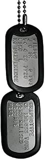 Graphotype Personalised Stainless Steel US Military Dog Tags - 2 X Exact Replica Embossed Stainless Steel Dog ID Tags with Chains & silencers
