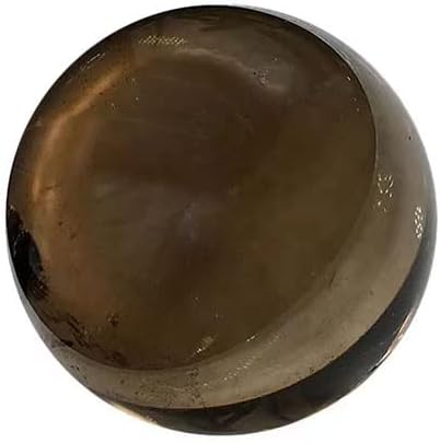 Bola de cristal de cuarzo ahumado con soporte de madera, esfera curativa natural para decoración y meditación