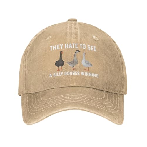 Georgeston They Hate to See A Silly Gooses Winning Hat Women Baseball Hats Adjustable Caps Natural
