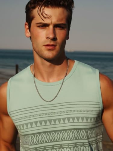 Image of Rigo Stylish Cotton Printed Vest for Men | Round Neck,Regular Fit, Sleeveless T-Shirt Vest for Men | Casual Innerwear Sando for Men & Boys - Perfect for Workouts Gym, Vacations, and Beaches