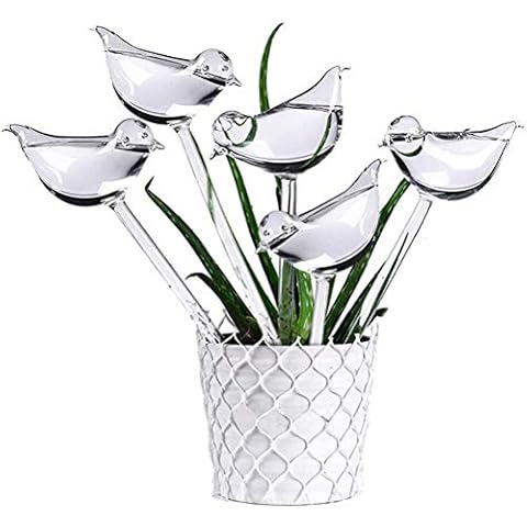 Yesoa 5 Pcs Bird Automatic Plant Waterer, Plastic Self-Watering Stakes Water Globe Automatic Irrigation Device for Indoor & Outdoor Plants, Houseplant Garden Flower Cover