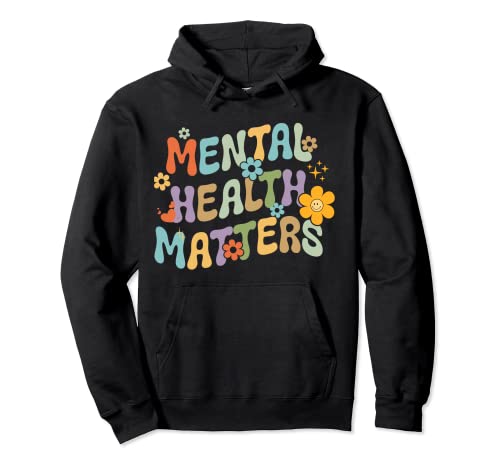 Citation de motivation rétro Groovy Mental Health Matters Sweat à Capuche