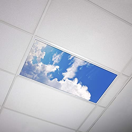 Fluorescent light cover clouds 2x4 premium backlit film insert