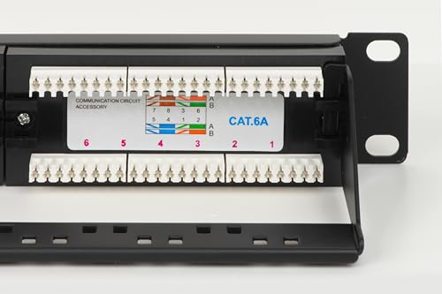 Panel de parcheo de 24 puertos Categoría 6A para evitar enredos de cables 6