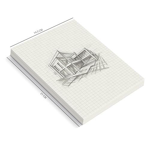 Image of PaperO A5 Square Loose Leaf Grid Paper | 100 GSM | 100 Sheets | Ideal for Artists, Designers, Architects, Engineers, Drawing, Sketching & Mathematics | Size (21 x 14.5 cm) | (A5 Pack of 2)