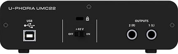 Behringer U-PHORIA UMC22 audiophile 2x2 USB audio interface with Midas microphone preamp