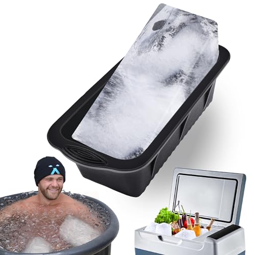 XANGNIER Extra Large Ice Block Mold,1 Pack 2.35lbs Ice Cubes for Cold Plunge or Coolers,Reusable Silicone Ice Molds for Ice Bath Chiller,Big Ice Tray
