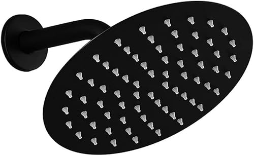 Miniatura 4 de Sensun Cabezal de ducha redondo de 6 pulgadas, ultra fino, cabezal de ducha fijo, color negro, acero inoxidable 304