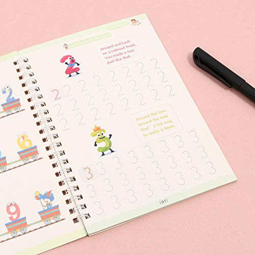 Lixiliw Sank Magic Practice Copyboo para crianças em idade pré-escolar com caneta, conjunto de livro