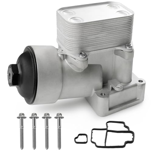 Upgraded Aluminum Oil Cooler Oil Filter Housing Assembly Compatible with