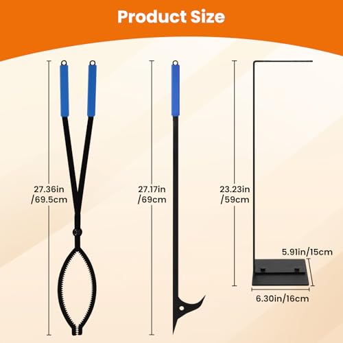 Tisonnier et pinces à feu accessoires de cheminée robustes kit outils Uten - 3