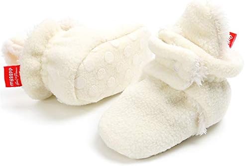 Meckior Newborn Infant Baby Girls Boys Warm Fleece Winter Booties First Walkers Slippers Shoes
