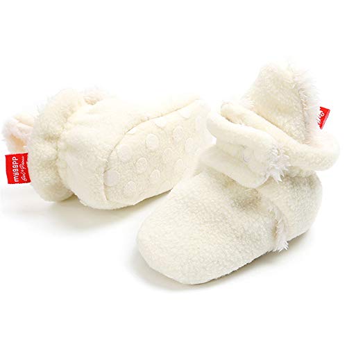 Meckior Newborn Infant Baby Girls Boys Warm Fleece Winter Booties First Walkers Slippers Shoes
