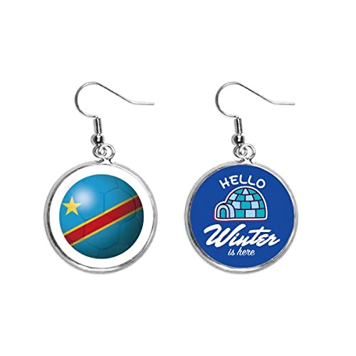 Pendientes bandera de Congo para evitar la bisutería pesada de fútbol