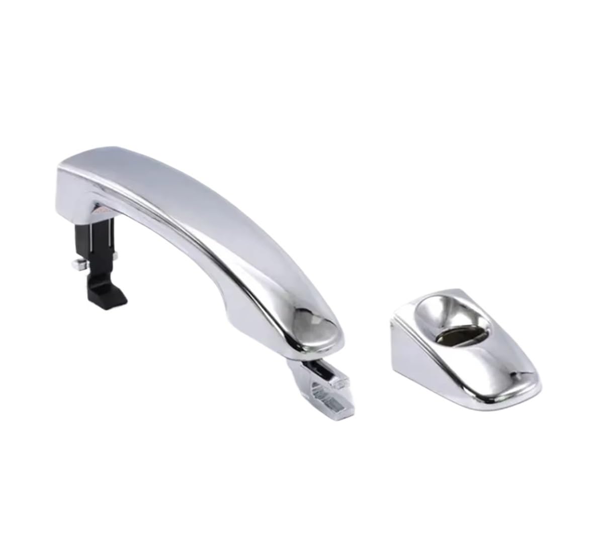 RAtsch Car Side Exterior Door Handle Car Outer Exterior Door Handle for Everest for T6 for T7 for BT50 2012-2020 Car Door Handle Chrome&Black with Cap(Chrome,Front Left with Hole)