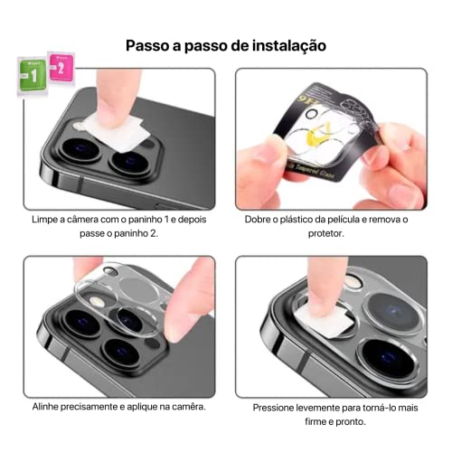 Película De Vidro 3D Tela Toda Para iPhone + Película Lente de Câmera (iPhone 14 Plus)