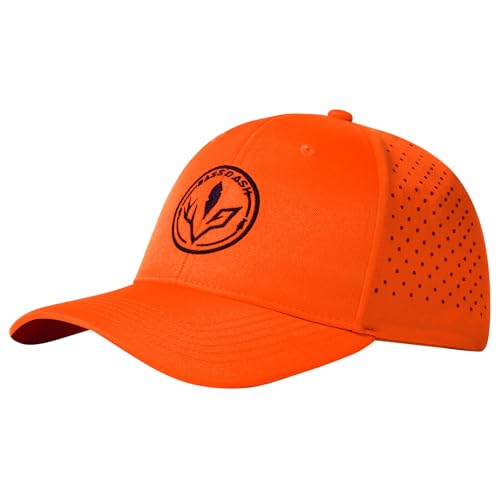 Bassdash - Bassdash UPF 50+ Quick Dry Baseball Cap Water Resistant Laser Cut Mesh Snapback Hat for Men Women Fishing Hiking FH14 Blaze Orange