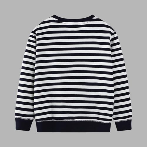 Boys Girls Cute Animals Print Long Sleeve T-Shirt Loose Crewneck Pullover Kids Striped Casual Tee Tops for 2-8 Years4