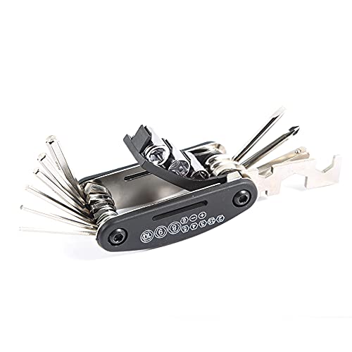 Bike Repair Mini Tool Kits Multifunction Bicycle Mini Fix Tools Bag with Tire Patch Levers (Black Mini)