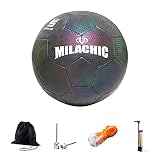 ⋬Regalo perfecto: este balón de fútbol holográfico brillante es un regalo especialmente práctico para los aficionados al fútbol. Si desea encontrar el regalo adecuado para su hijo, este balón de fútbol reflectante es el regalo perfecto para sus hijos, amigos y cualquier otro amante del fútbol.