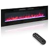 GREEN PARTY 72 Electric Fireplace RecessedWall Mounted Ultrathin 32 Fireplace Heater Low Noise Linear Fireplace with Remote ControlTouch Screen 8hrs Timer Adjustable Flame Bed Colors Speed