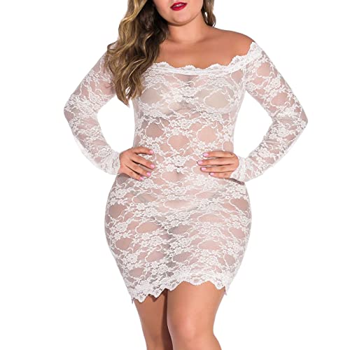 liaddkv -Dessous per donne, lingerie, camicia da notte, pigiama sexy in pizzo, biancheria intima aderente, biancheria intima sexy con angeli, bianco, M liaddkv -Dessous per donne, lingerie, camicia da notte, pigiama sexy in pizzo, biancheria intima aderente, biancheria intima sexy con angeli, bianco, M