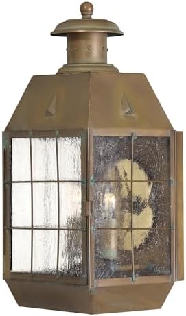 Hinkley Nantucket Restoration Two Light Large Outdoor Wall Mount, Aged Brass