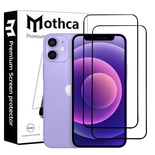 Image of Mothca Military-Grade Tempered Glass Screen Protector Compatible for iPhone 12 Mini with Edge to Edge Coverage - Case Friendly, Anti-Scratch & Bubble-Free Installation Kit (Pack of 2)