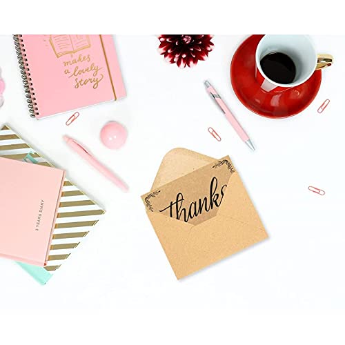 A6 Envelopes Bulk - 100-Count A6 Invitation Envelopes, Kraft Paper Envelopes For 4 X 6 Inch Wedding, Baby Shower, Party Invitations, V-Flap Photo Envelopes, Brown, 4 3/4 X 6 1/2 Inches #TOP2