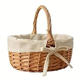 Nishiyuenyi Small Wicker Basket Wicker Picnic Basket Storage Basket Bread Basket, Eggs Candy Basket for Candy Harvesting Photography Prop
