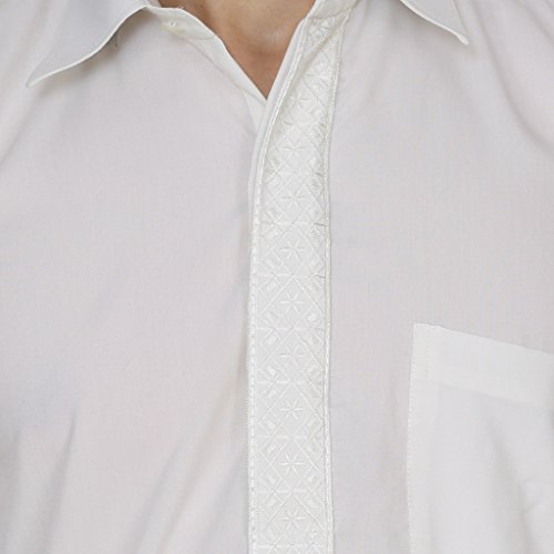 Traje Pathani largo de algodón Royal Kurta ropa tradicional india con cuello bordado 4