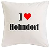 I Love Hohndorf Kissenbezug aus Mikrofaser in der Größe 40cm x 40cm mit Reißverschluss