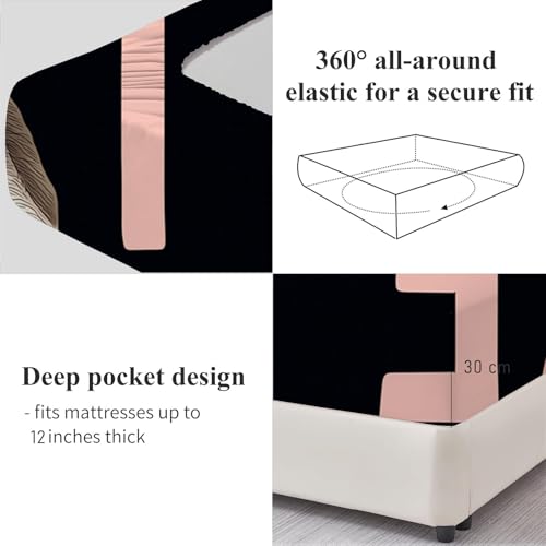 Drap housse résistant aux rides 180x200 antidérapant pour grand matelas épais - 5