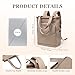 GOLF SUPAGS Convertible Laptop Backpack for Women Casual Daypack Notebook Tote Bag for Work College Travel Leisure (Champagne)