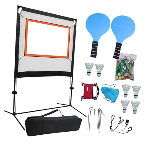 Badminton Net Set with Storage Bag with Rackets for Training Backyard Indoor