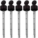 Glass Eye Dropper 4 oz(120ml) Set of 6 Droppers W/Screw Top | Glass Eye Dropper Only | Use for Essential Oils, Labware Glassware, Art & Craft Projects, Kids Craft | Long Dropper Tube | Leak Free Seal