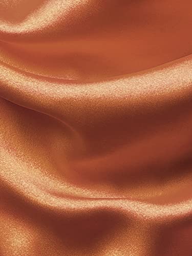 Pinksavior Womens Satin Silk Dress Formal Wedding Guest Cowl Neck Cocktail Sexy Club Party Midi Dresses (P036 Orange M) #TOP3