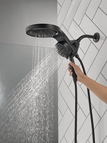 Delta Faucet HydroRain 5-Spray H2Okinetic Dual Shower Head with Handheld Spray, Black Shower Head with Hose, Handheld Shower Heads, Detachable Shower Head, 1.75 GPM Flow Rate, Matte Black 58680-BL - image 2