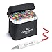 100 Colors Art Markers Set by Quick Craft USA - Dual Tip Alcohol Based Permanent Markers - Perfect for Drawing, Coloring, Sketching and Illustration - Safe for KIDS - Comes with black carrying case.