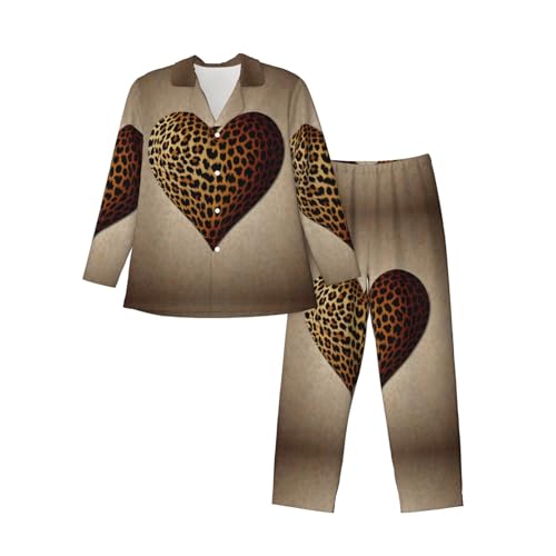 Pyjama homme imprimé cœur léopard noir le cadeau idéal à offrir