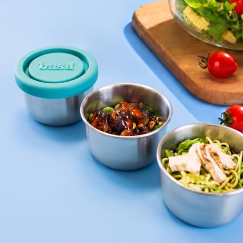 Image of Basil Stainless Steel 1 Compartment Sauce & Chutney Container 50ml