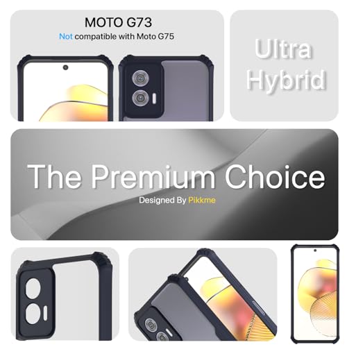 Image of Outlouders Back Cover for Motorola Moto G73 5G | Ultra Hybrid Transparent | Full Camera Protection | Raised Edge | Crystal Clear Bumper Case (Blue)